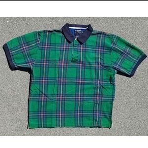 ​Vtg 90s Chaps Ralph Lauren Striped Polo T-Shirt Blue Large Nineties